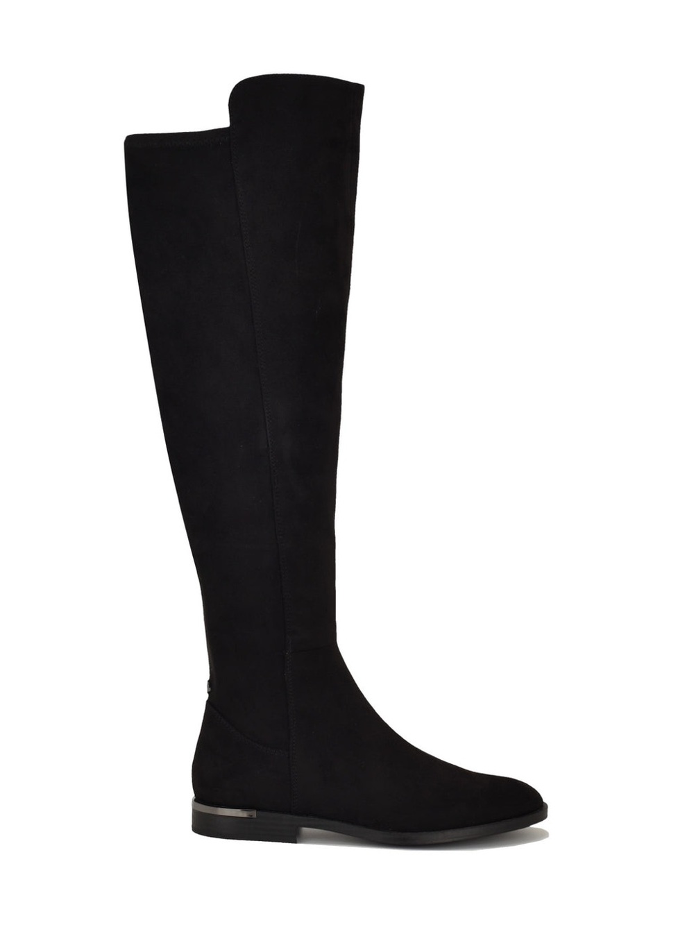 Nine West Allair Over-the-Knee Boots Black Suede OTK Flat Riding Boots Women